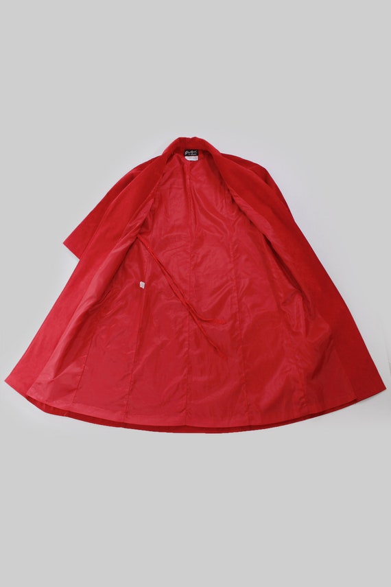 70s 80s Gino Rossi Red UltraSuede Belted Duster J… - image 8