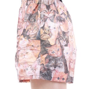 Vintage Cat Print Tyvek High Waist Shorts Kitty Kitten Novelty Print Paper Boxers Women's Size XS bild 3
