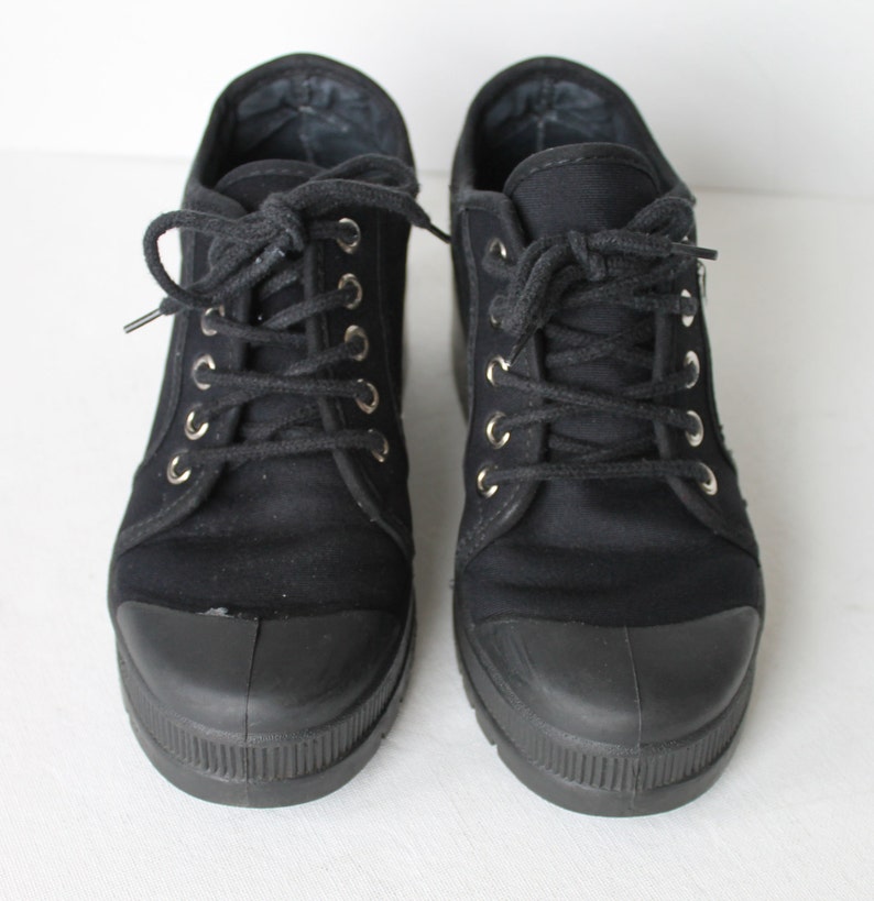 90's Aldo Chunky Platform High Heeled Tennis Shoe Black Etsy