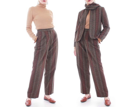 70's Vintage Wool Pantsuit Women's Size Medium