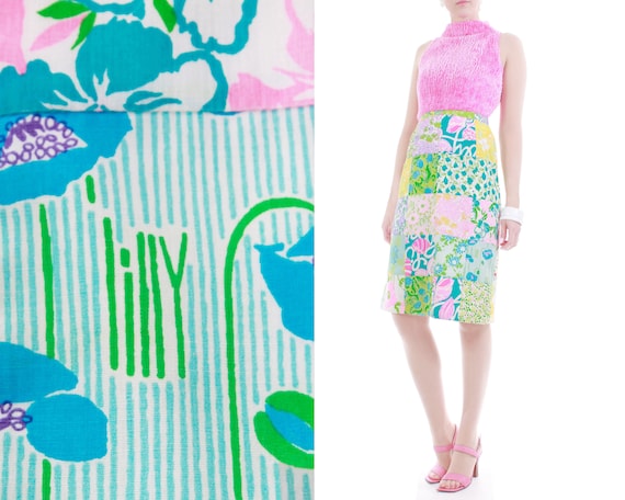 1960s Lilly Pulitzer The Lilly Patchwork Cotton Mi