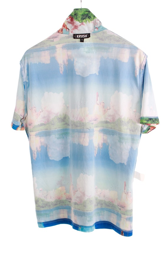 1990s Space Shuttle Rocket Launch Allover Print S… - image 7