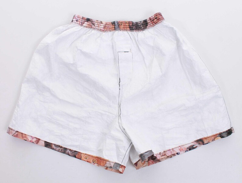 Vintage Cat Print Tyvek High Waist Shorts Kitty Kitten Novelty Print Paper Boxers Women's Size XS bild 9