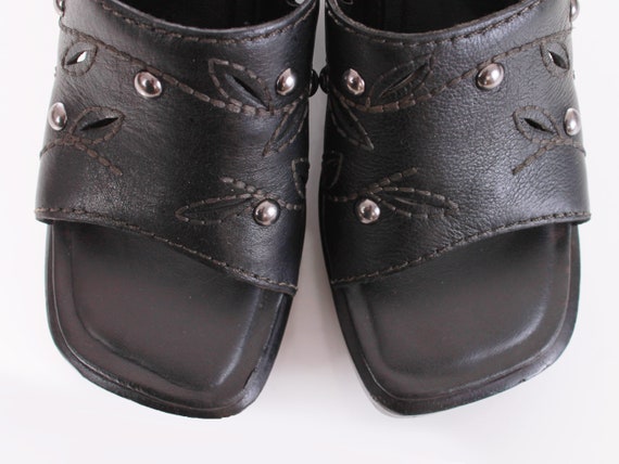 Vintage 90s MIA Black Studded Platform Clog Mule … - image 5