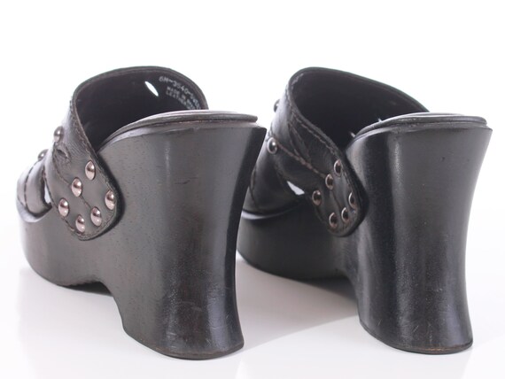 Vintage 90s MIA Black Studded Platform Clog Mule … - image 7