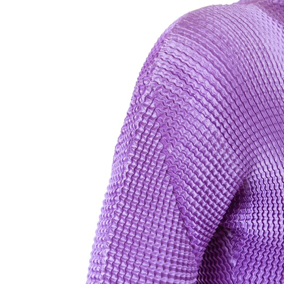 90s Y2K Shiny Purple Crinkle Long Sleeve Top Size… - image 5