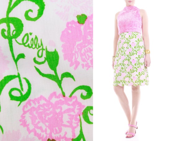 1960s Lilly Pulitzer The Lilly Pink Floral Cotton