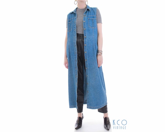 denim duster vest