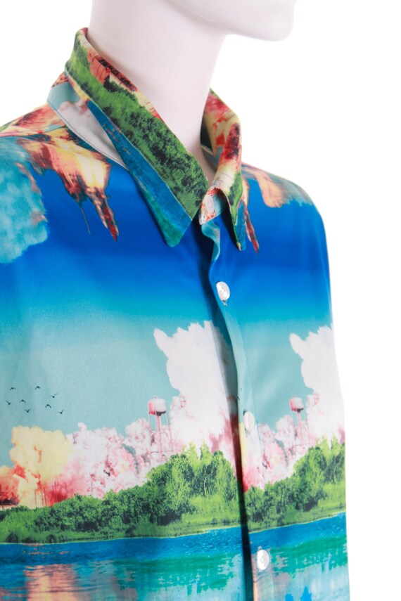 1990s Space Shuttle Rocket Launch Allover Print S… - image 4