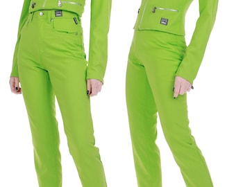 Perfect Vintage Versace Jeans Couture Lime Green Jacket