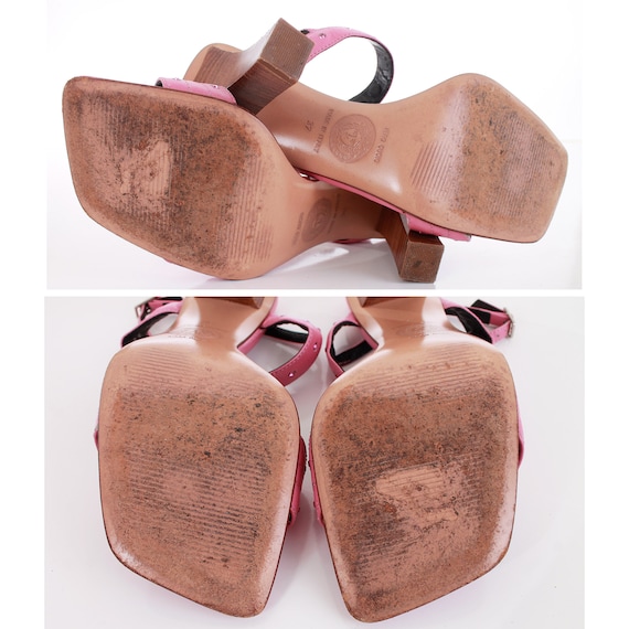 Pink versace slides shop with rhinestones