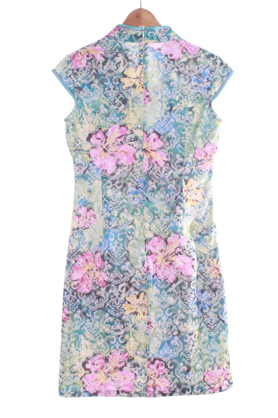 Y2K Pastel Floral Cheongsam Mini Dress Size 8-10 … - image 6