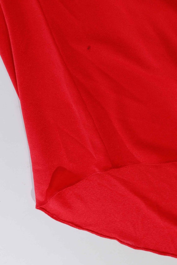 70s Disco Red Ruched Sparkly Sequin Disco Gown Ma… - image 9