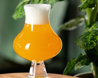 JuicyY Beer Glass, Handmade Glassware