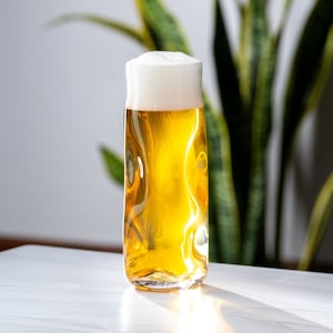 Subtle Beer Glass, Handmade Glassware