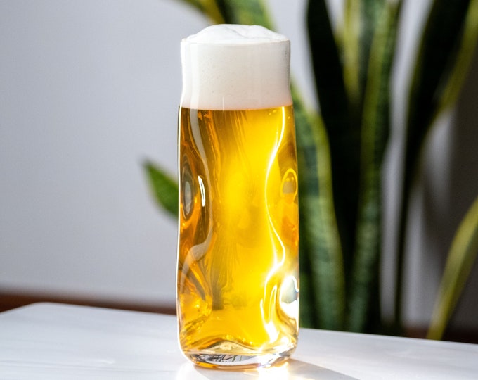 Subtle Beer Glass, Handmade Glassware