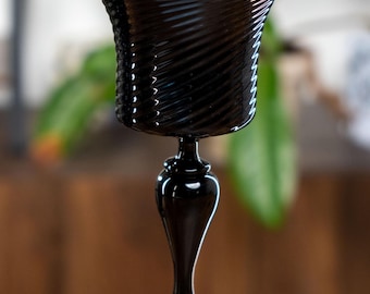 Founder&#39;s Goblet Series,  Deep Ocean Black, Flared Top with Gambo Stem