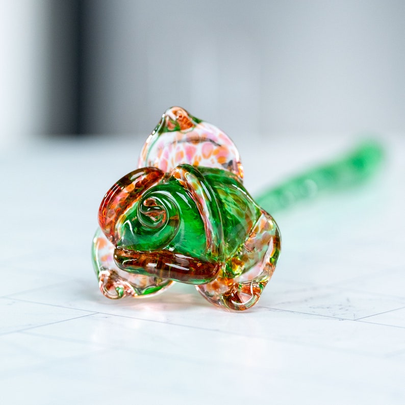 Glass Rose, Handmade Blown Glass image 5
