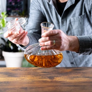 BLOWN Decanter, Handmade Carafe, Liquor or Wine Decanter