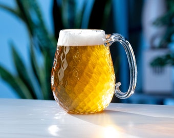 Foamy Boi Beer Mug, Handmade Glassware