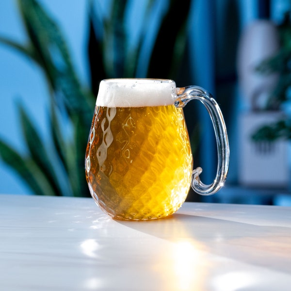 Foamy Boi Beer Mug, Handmade Glassware