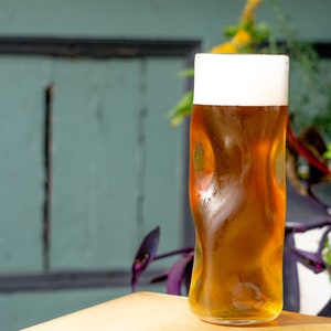 Subtle Beer Glass, Handmade Glassware image 8