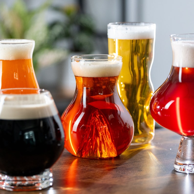 Select Set of Pretentious Beer Glasses, Craft Beer Glassware, THE, Subtle, JuicyY, Big Sexy and Sequel image 4
