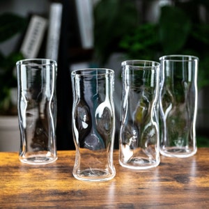 Subtle Beer Glass, Set of 4, Handmade Glassware image 4