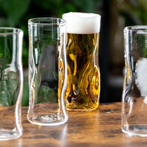 Subtle Beer Glass, Set of 4, Handmade Glassware image 8