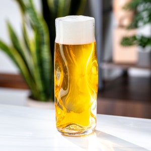 Subtle Beer Glass, Handmade Glassware image 5