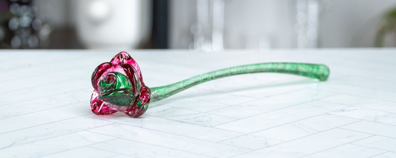 Glass Rose, Handmade Blown Glass image 2