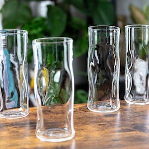 Subtle Beer Glass, Set of 4, Handmade Glassware image 6