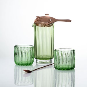 Gather Lowball Cocktail Set, Fluted, Succulent Green