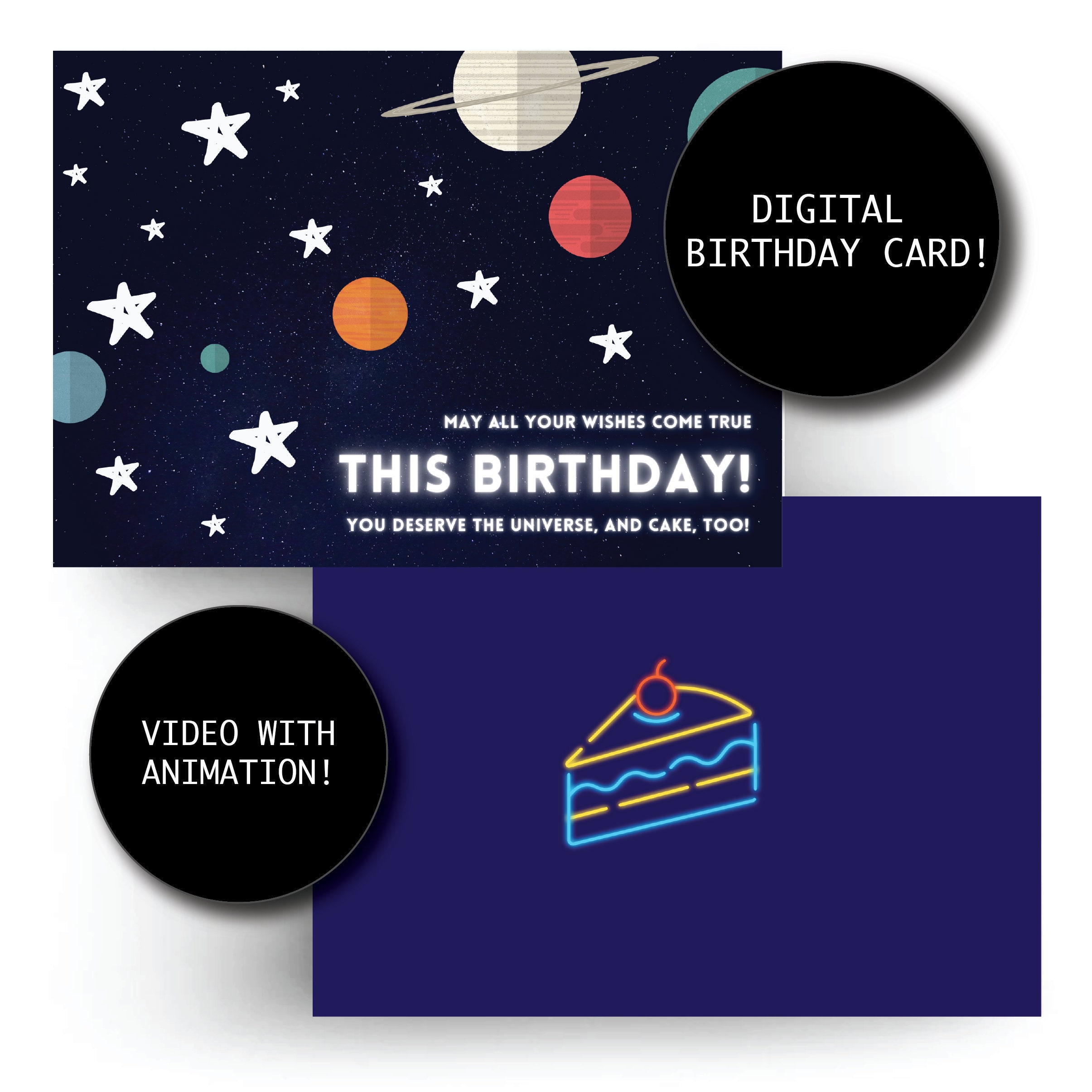 Digital Video Animated Space Birthday Card - Etsy