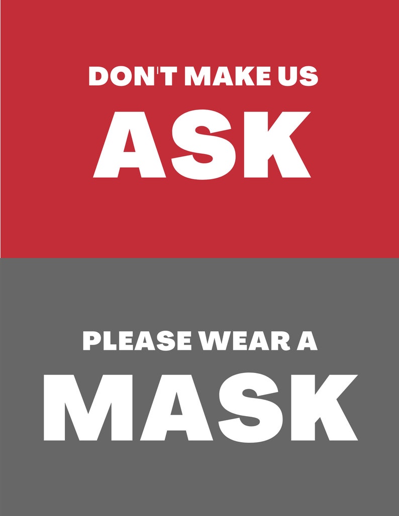 Wear a mask sign printable OSU Ohio State University | Etsy