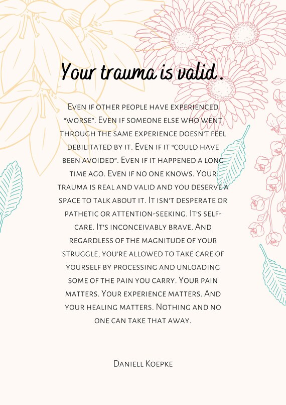 Trauma Informed Care Quotes Trauma Inspirational Quote Abuse Trauma Informed Care | Etsy