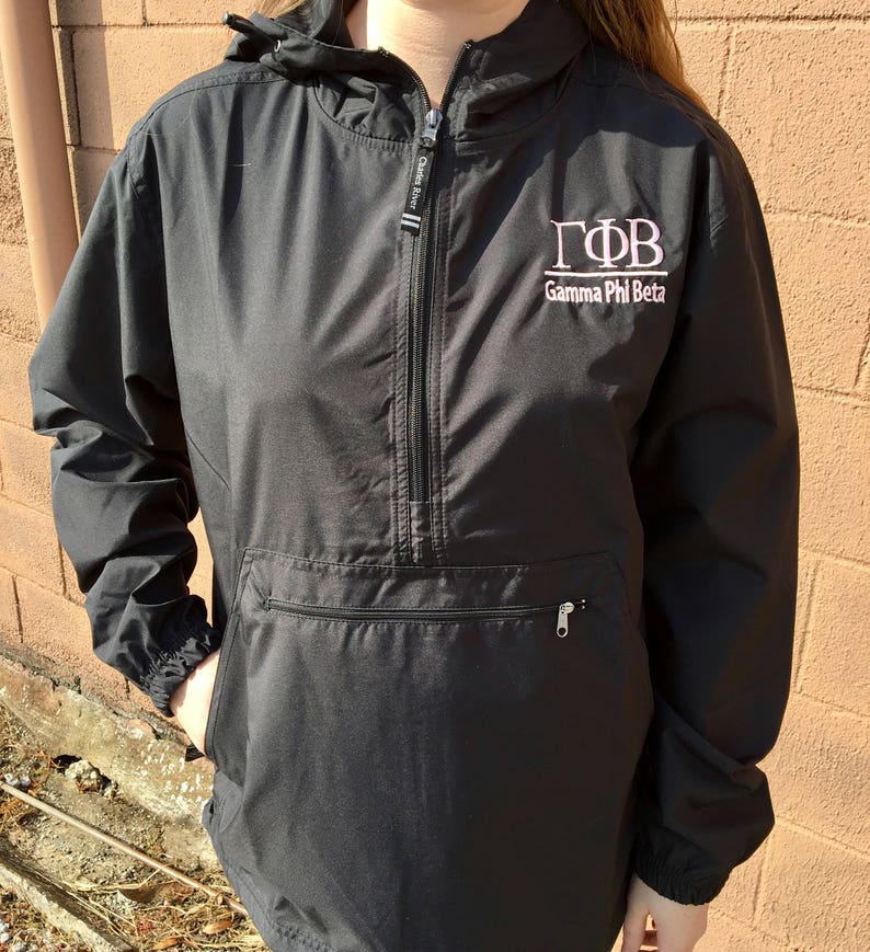 Pullover sorority Rain Jacket Etsy