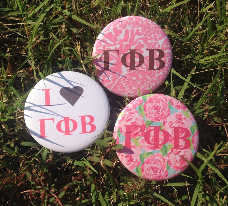 Designer Sorority Pin Buttons Etsy