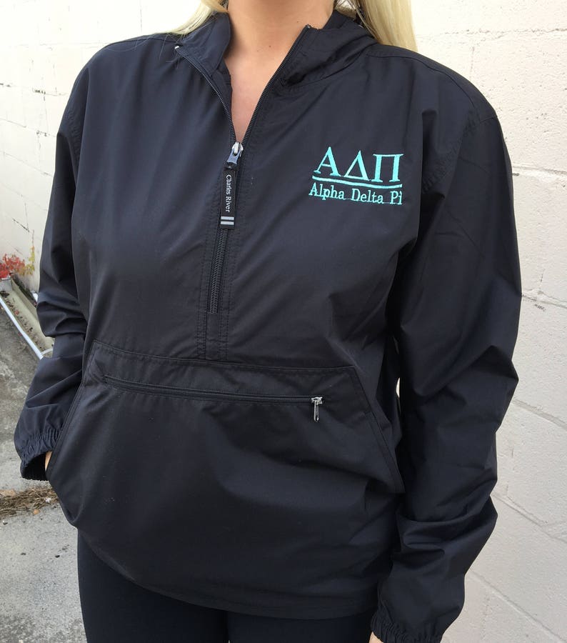 Pullover sorority Rain Jacket Etsy