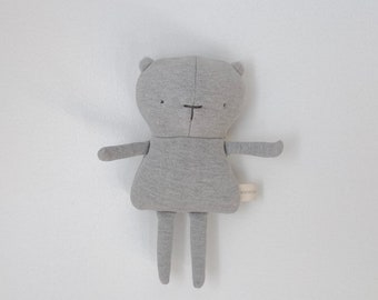 Baby bear plush  Eco-friendly nursery first toy's  Minimalist design  Handmade