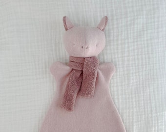 Pink pig comforter  Baby bed blanket   First toy 100% organic cotton  Minimalist design   Eco-friendly Handmade