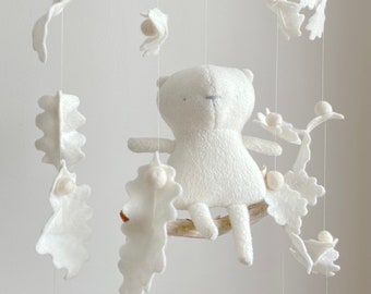 Gender neutral baby gift- Baby polar teddy - Plush Toy - Minimalist design - Handmade - Minimalist toy - Eco-friendly nursery Toy's