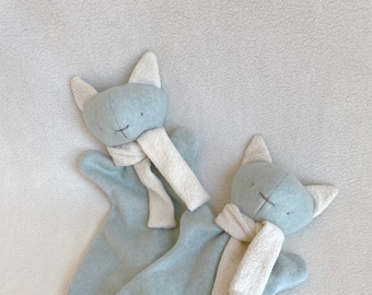 Kitten comforter  Cute and soft little cat  First toy 100% organic cotton  Minimalist design  Eco-friendly Handmade