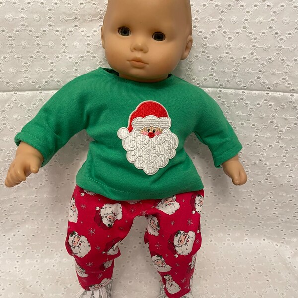 Santa Christmas Outfit Doll Clothes for Bitty Baby (15 inch doll) with shoes