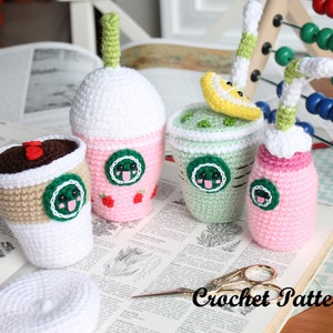 Crochet PATTERN Starcutes Buddies Amigurumi Food Coffee Crochet Amigurumi Coffee Frappuccino, Ice tea, Coffee and more image 1