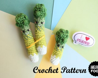 Crochet PATTERN The Asparagus family Amigurumi food pattern Crochet food!