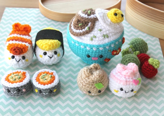 Crochet Pattern Amigurumi Food Bento Family Crochet Crochet Pattern Amigurumi Food Bento Family Crochet