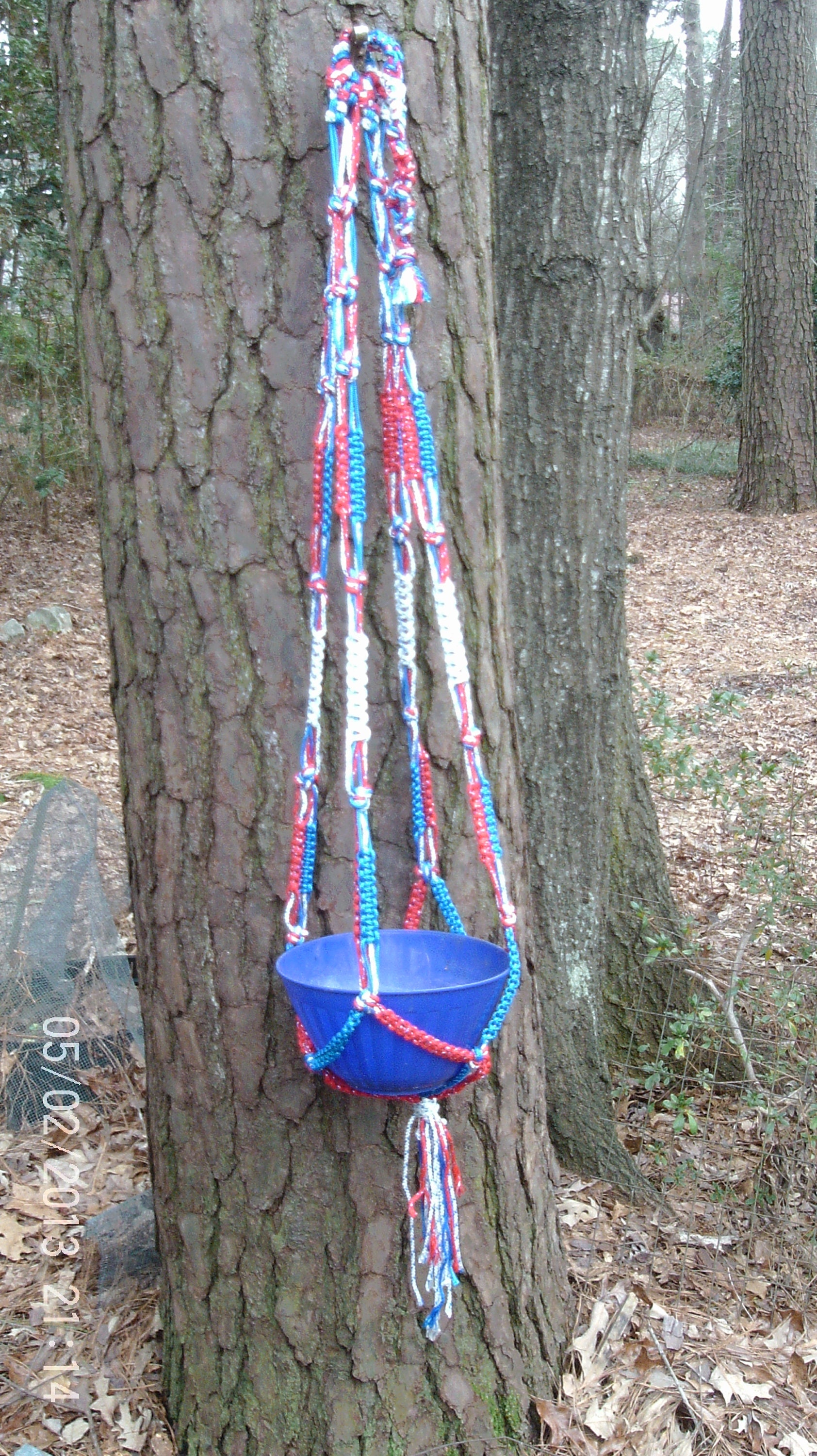 XL Macramé Plant/Pot/Glass Ball Hanger/ Planter in Patriotic Etsy