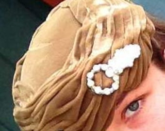 Women\'s 50s antique Royce exclusive pillbox‎ brown velvet hat Women main image 3