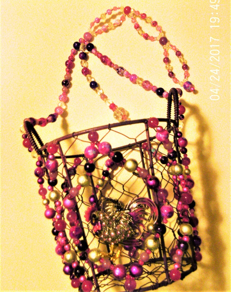 Plant Hanging Wire Basket/planter With Central Sun Catcher Featuring